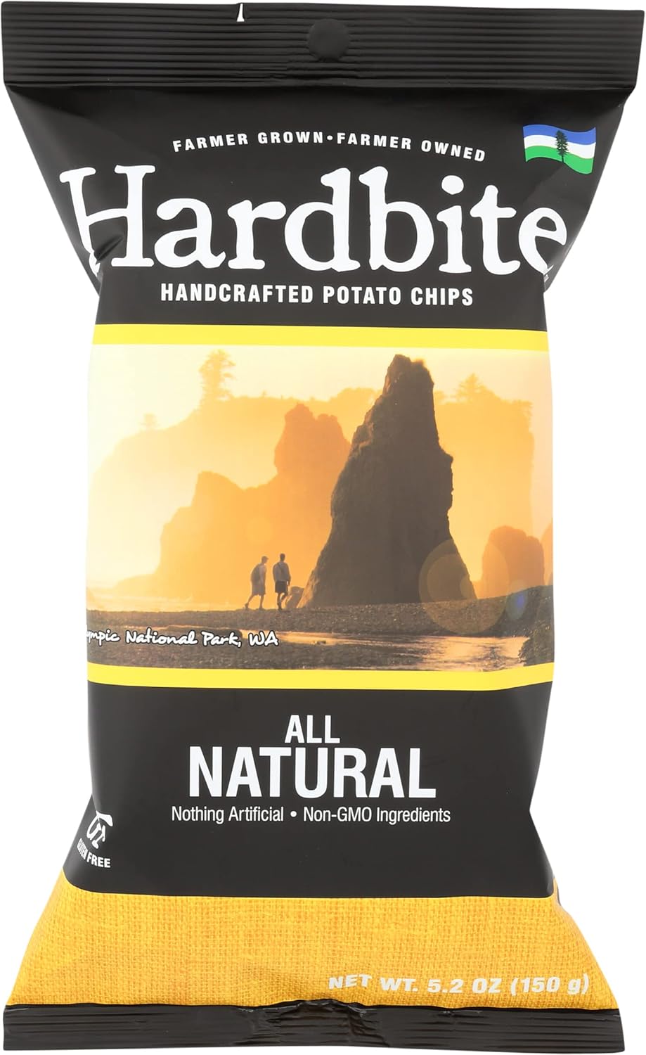 Hardbite Handcrafted Potato Chips, All Natural, Nothing Artificial, Gluten Free & Non-GMO, 5.2 Ounce (Pack of 6)