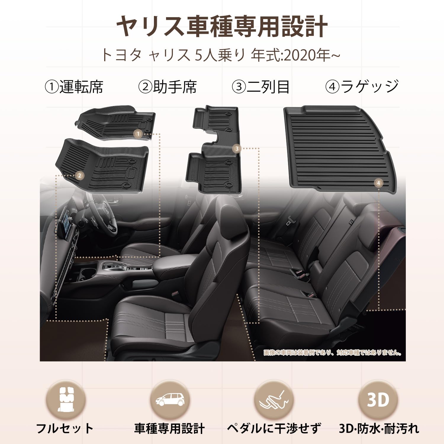 Amazon | Kotesoto トヨタ 新型 ヤリス フロアマット&セカンドマット 