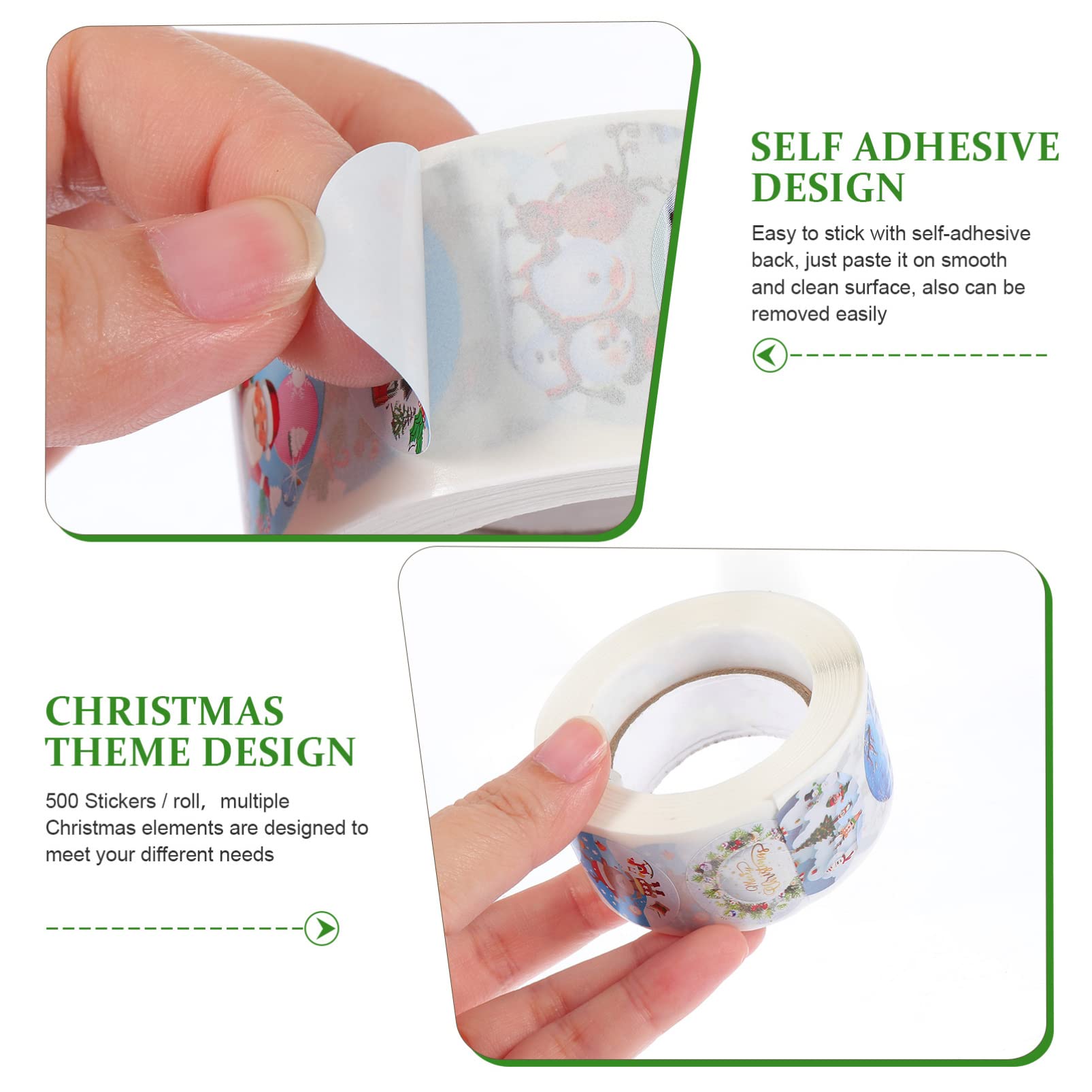 NUOBESTY 3 Set Etichette Adesive Natalizie Adesivi Invernali Babbo Natale Mese Etichette Adesive Natale Etichette Adesivo Per Imballaggio Da Forno Adesivi Di Carta 6 * 3