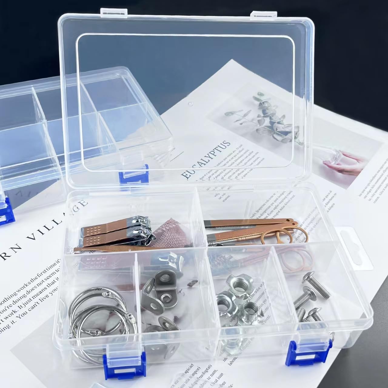 Boîte de rangement plastique 7 compartiments 8,5 cm