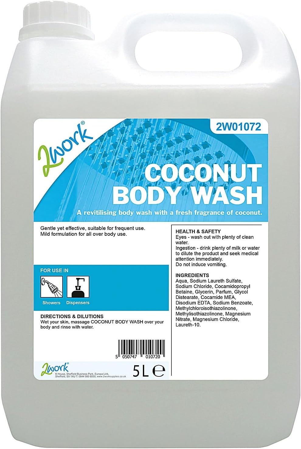 Coconut Body Wash Mild Formula 5 Litre Bulk Bottle 2W01072