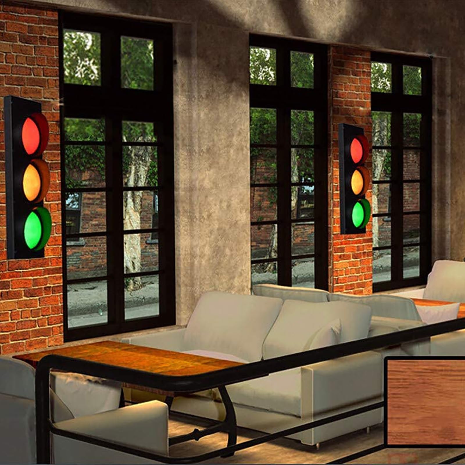 FAXIOAWA Feu de Circulation avec télécommande, 3 lumières Rouge/Jaune/Vert, Appliques murales de signalisation de sécurité routière, feu Stop Industriel à LED, intérieur/extérieur
