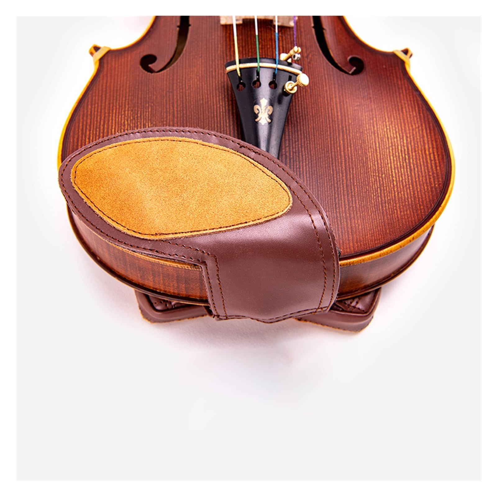 Accesorios para violín Almohadilla para reposabrazos y mejillas de piel de oveja para violín Protector de cuello para violín 2 en 1 Almohadilla para reposacabezas de capullo ligero Tamaño 4/4 Almohadi