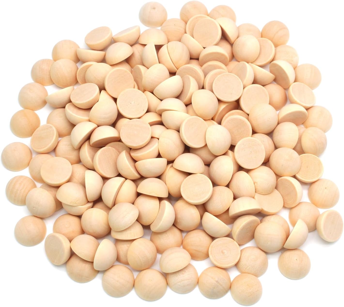 300Pcs Half Wooden Beads, 12 mm Split Wood Balls Unfinished Half Wood Sphere, Decorative Circle Bead Trim for DIY Crafts, Home Party Ornament - Image 2