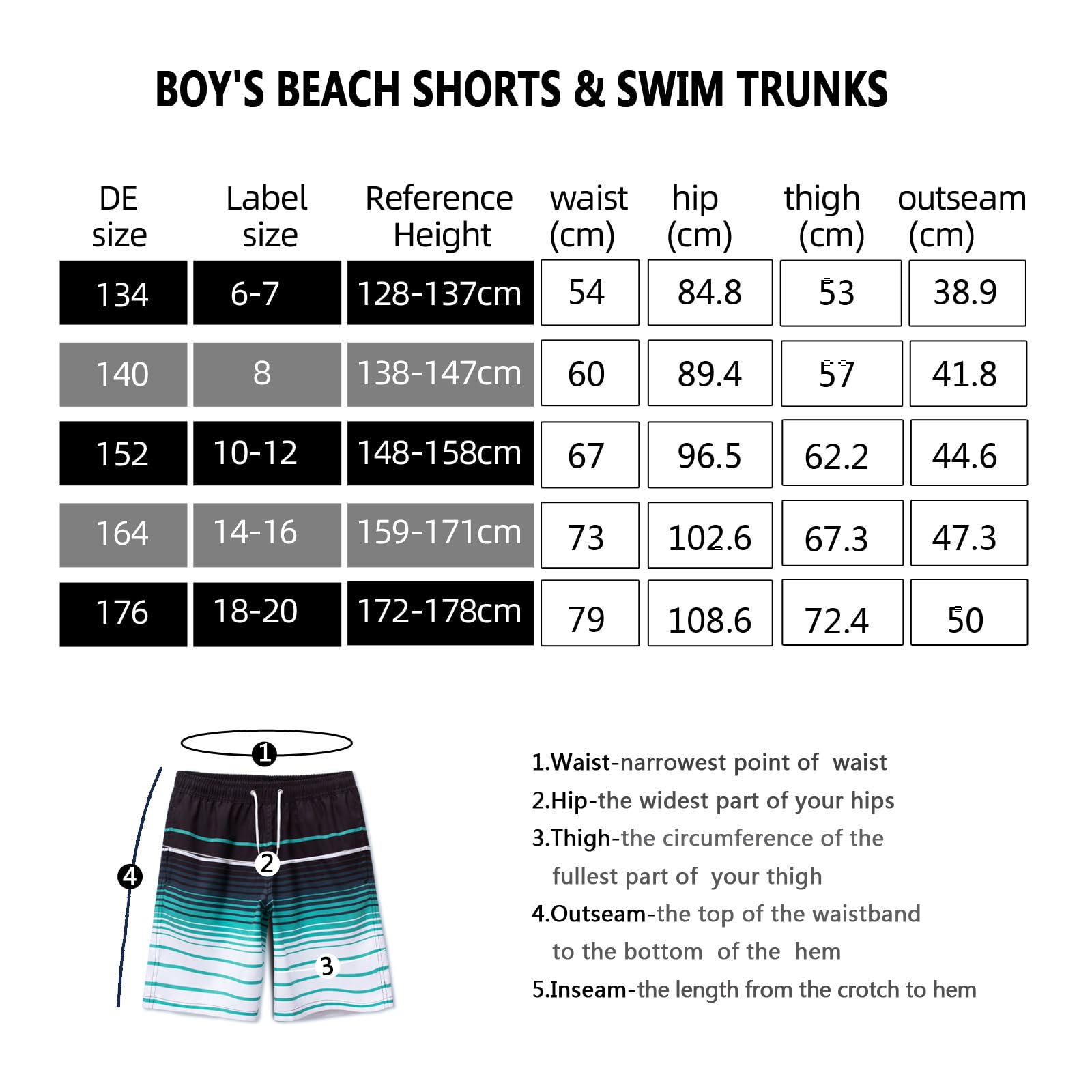 Maillots de Bain garçon 2 en 1 Maillots de Bain Shorts Enfants Séchage Rapide Board Shorts Maillots de Bain Skinny Shorts intérieurs Cordon de Serrage réglable