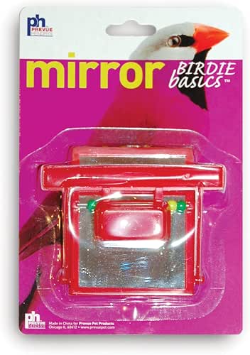 Prevue Hendryx Birdie Basics Perch Mirror with Beads Bird Toy,