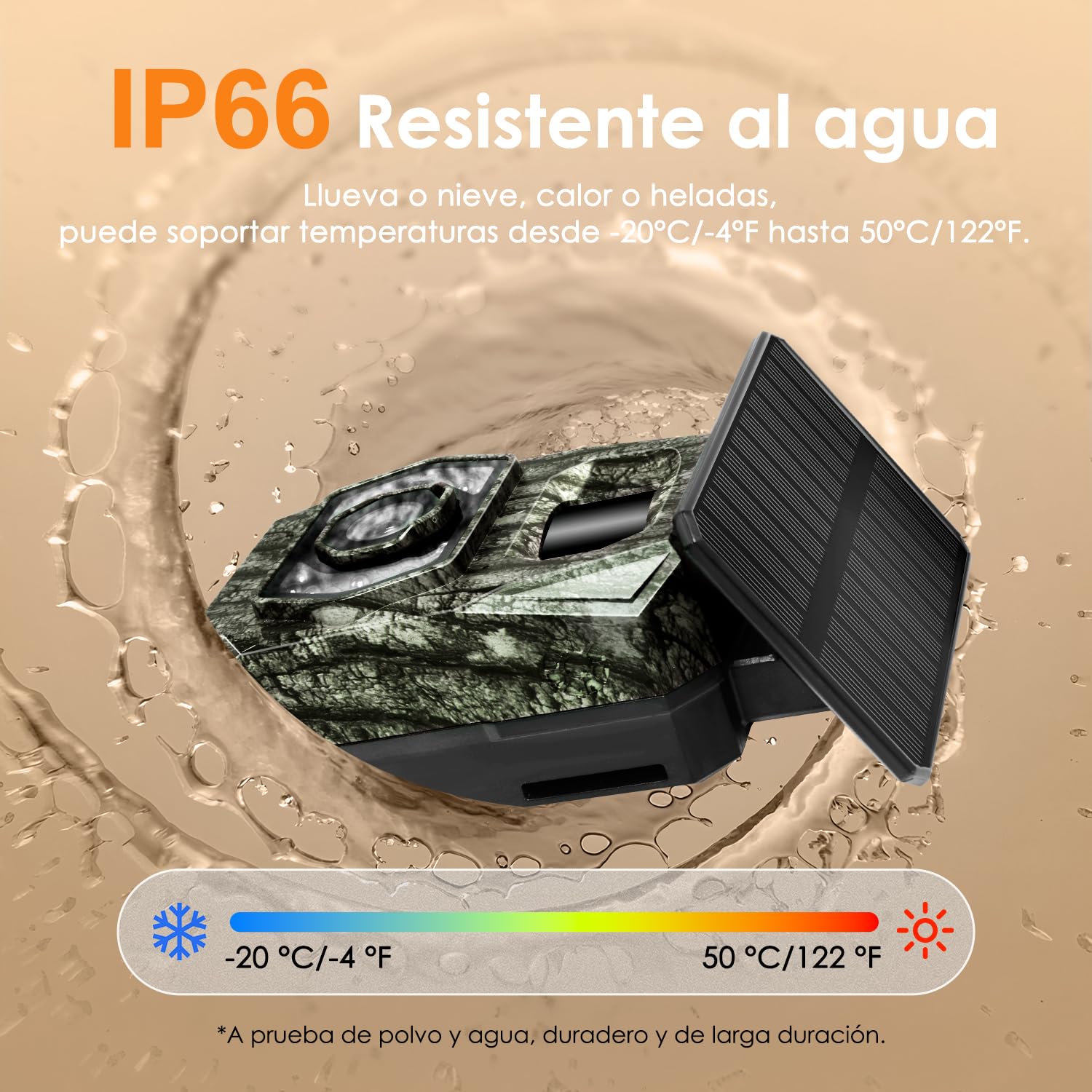 Camara Caza Fototrampeo, Cámara de Caza con Envio al Movil APP WiFi Camara Caza Vision Nocturna 48MP Solar Cámara Fototrampeo con Batería de 5200 mAh, 0.1s Velocidad de Disparo Caza Impermeable IP66