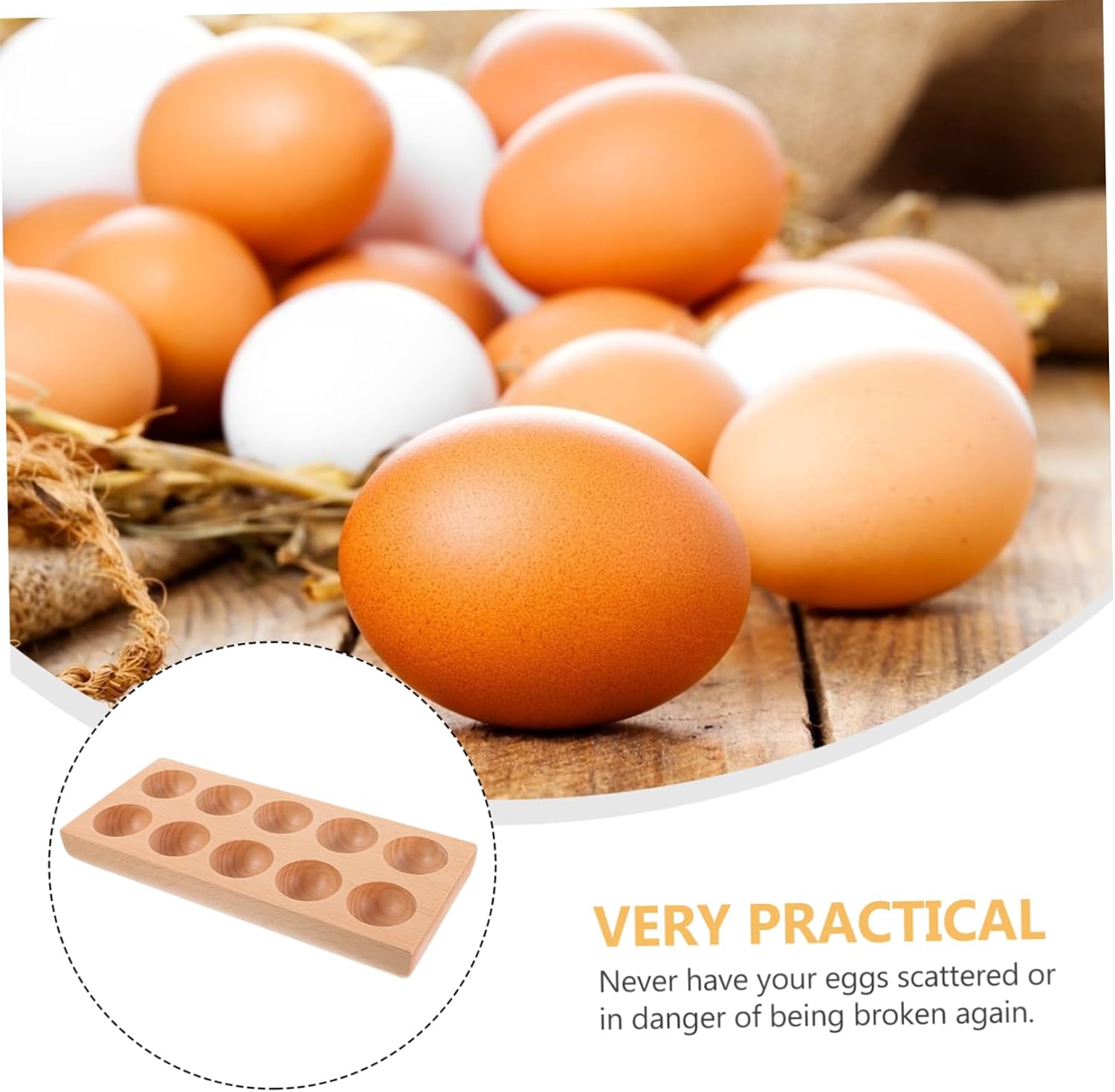 Japanese Wooden Egg Holder 25x11cm Beech Wood Egg Storage Base for Refrigerator Simple Kitchenware for Home Use