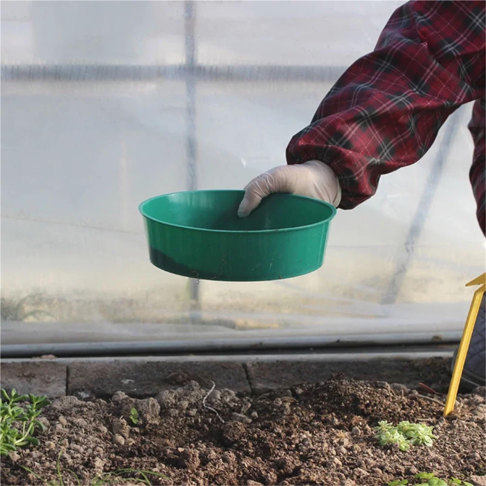 Strumenti per Semina Setaccio da giardino in plastica Attrezzo da giardino Setaccio a maglie fini Setaccio per terreno Strumento di setacciatura Setaccio per sabbia da miniera Strumenti Agricoli(2Pcs)