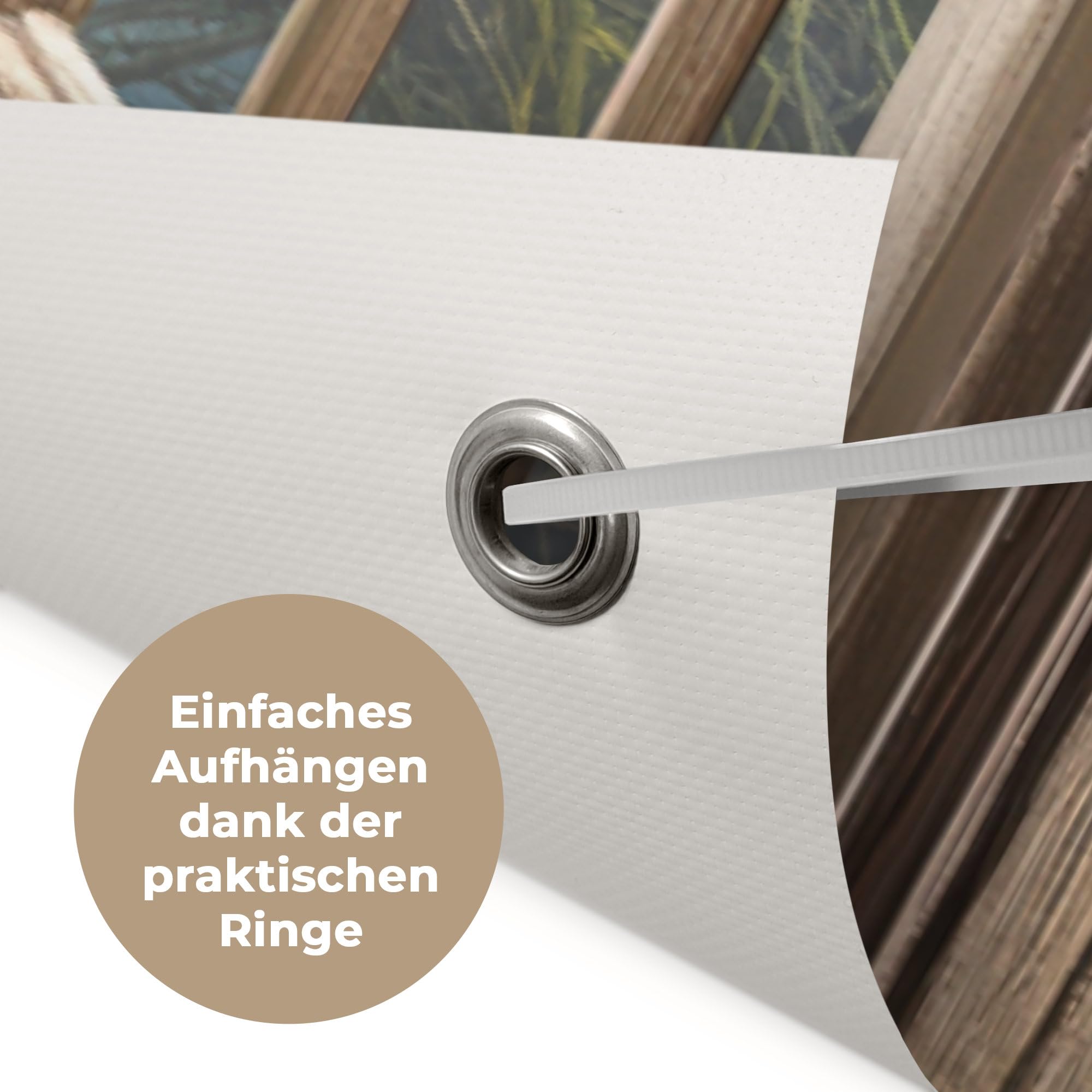 MuchoWow© Gartenposter Outdoor Bilder Gartendeko für draußen Wetterfest | 160x120 cm - Garten Deko Banner Draußen Bild Garden Decoration Fensterblick - Strand - Dünen - Meer - Natur