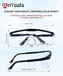 AnTools 2 Pack ANSI Z87+ Safety Glasses, Anti-Fog, Scratch-Resistant, Adjustable Temples, Clear Protective Eyewear, Lab Goggles