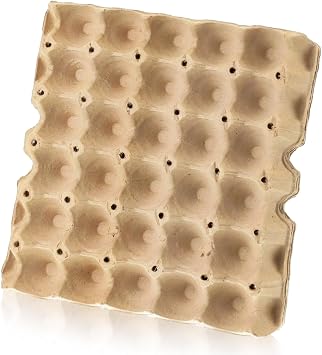 Estune 1 Pack Egg Cartons Crates 30 Cell Pulp Fiber Egg Flats Reusable Stackable Cardboard Tray for Home Storing Packing Roach Colony Soundproofing