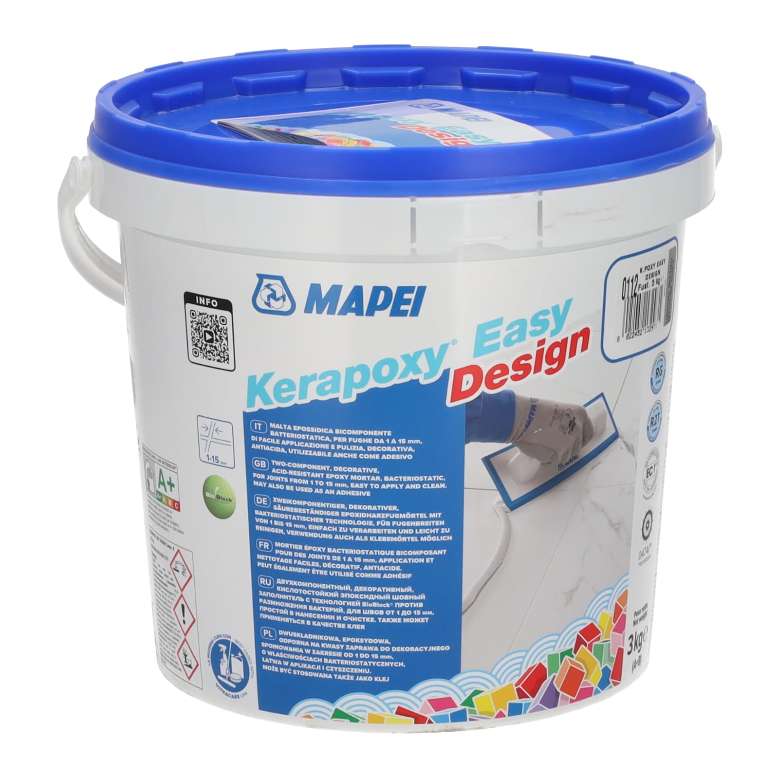 MAPEI Kerapoxy Easy Design 700 TRANSPARANT 3kg - Joint époxy décoratif, résistant aux acides, à deux composants