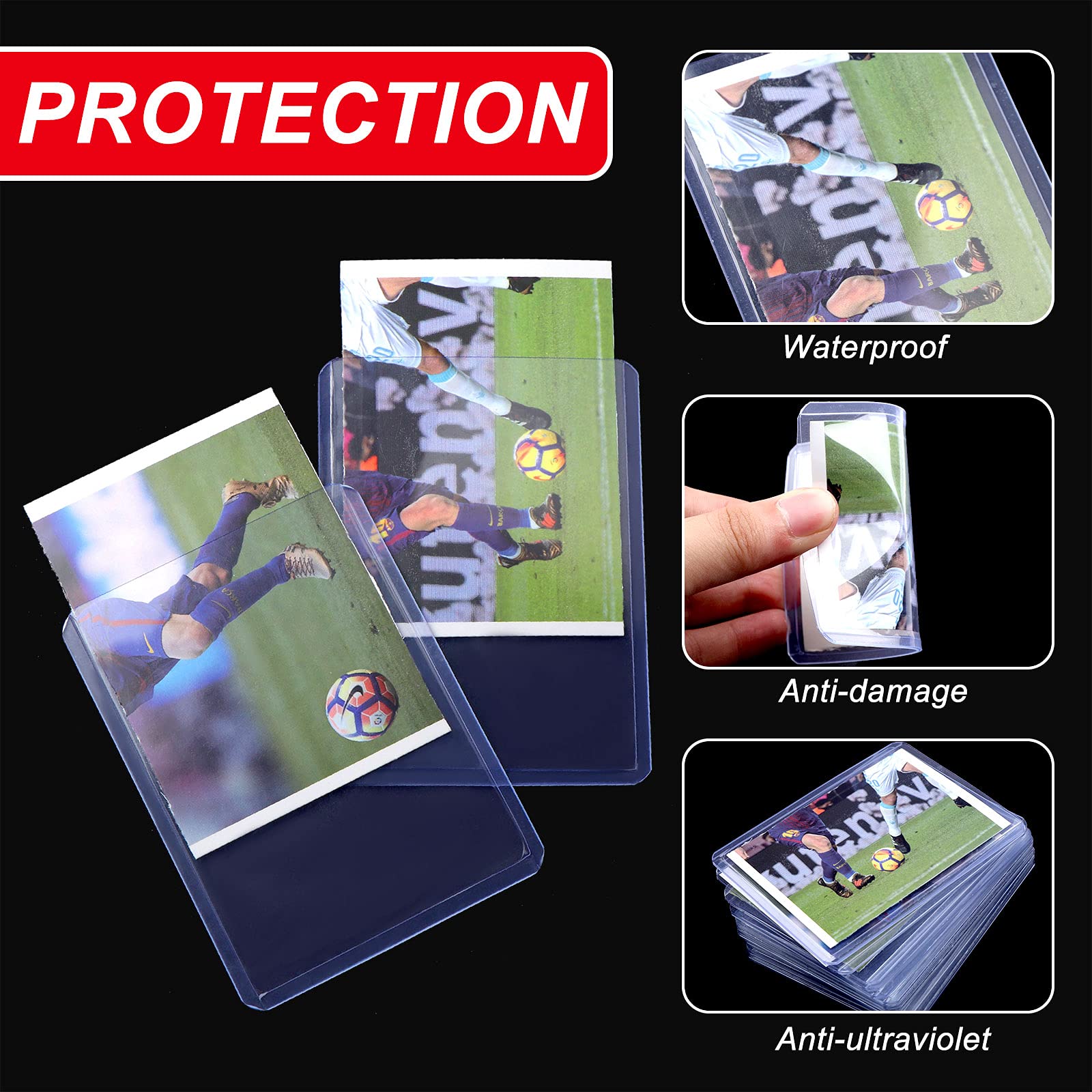 600 Pcs 3 x 4" Top Loader Card Sleeves Trading Card Topload Holder Clear Protective Sleeves Holder for Baseball Card, Sports Cards, Trading Card