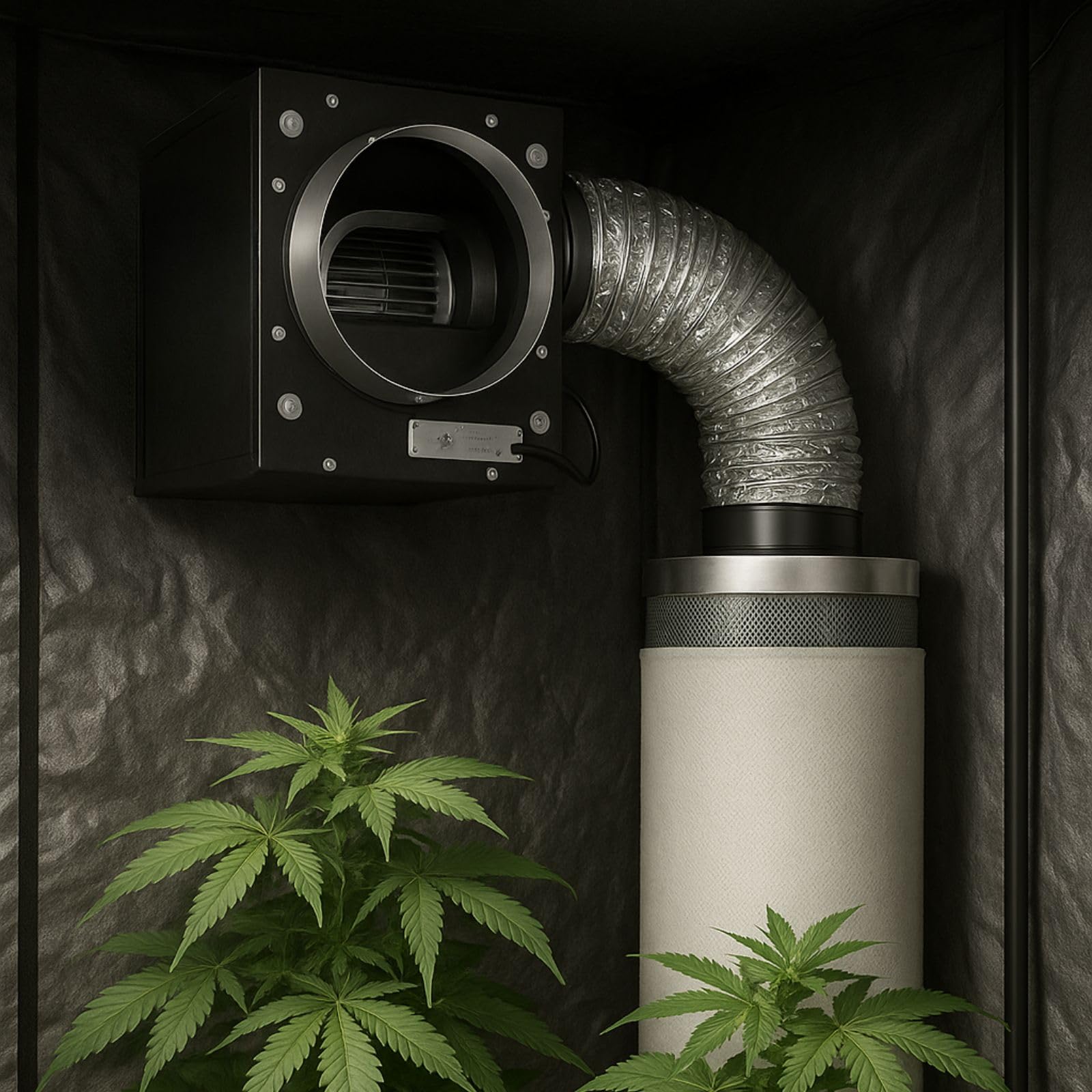 Weedness Extracción Aislada Caja 550 m3/h - Ventilador Tubo Ventilador Tienda Cultivo Ventilador Axial Ventilador Tubo