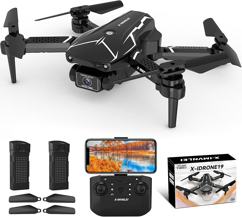 FAKJANK X19 Mini Drón HD 720P Kamerával - WiFi FPV Élő Közvetítés, 2 Kamera, Magasságtartás, Fejnélküli Mód, 3D Flip, 2 Akkumulátor, 20 Perc