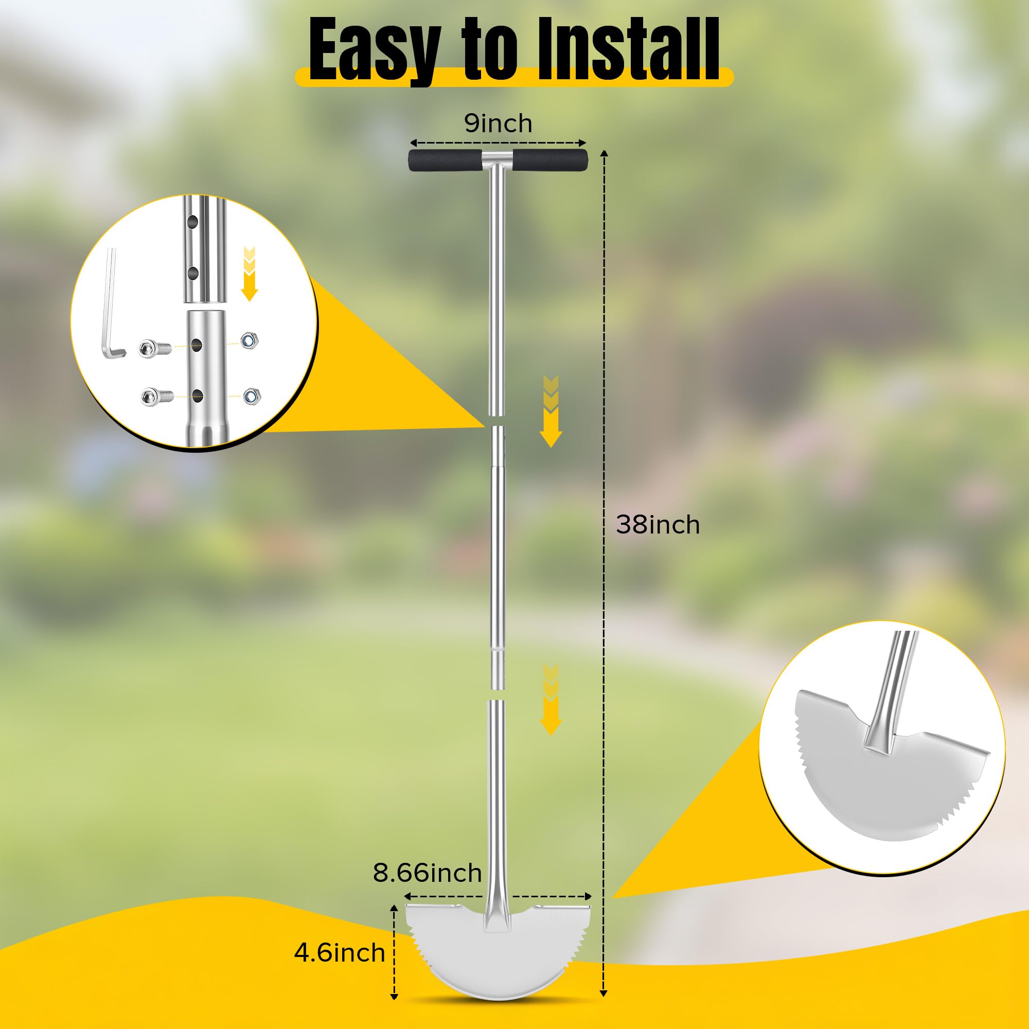 Serrated Lawn Edger - Half Moon Shovel for Perfect Edges -6