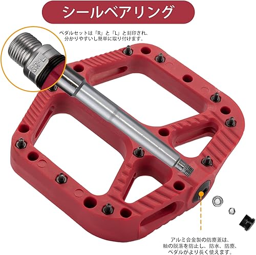 Miniatura 9 de Pedales de bicicleta de montaña Rockbros Nylon compuesto cojinete 916 MTB bicicleta pedales con plataforma plana ancha Negro, Azul / Patchwork,