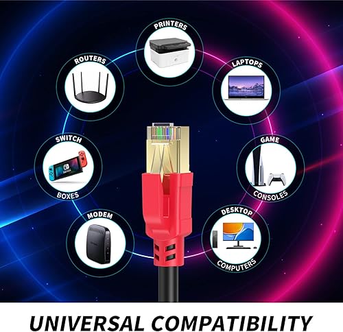 Miniatura 4 de wawpi Cable Ethernet Cat6 de 300 pies, cable de Internet al aire libre de alta velocidad, cable de red LANWAN para todos los dispositivos RJ45, TV,