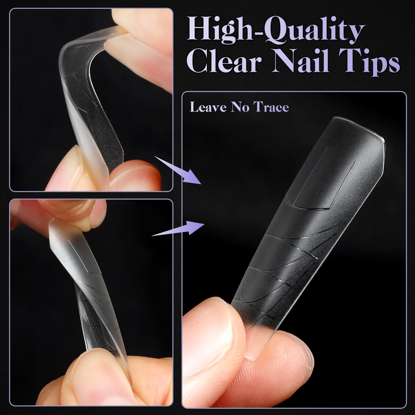 Kiiwah 270 Pcs Gel Nail Tips for Acrylic Extensions Coffin Clear False Nails Tips, 12 Sizes Half Cover Fake Nails Long for Nail Salons - Image 4