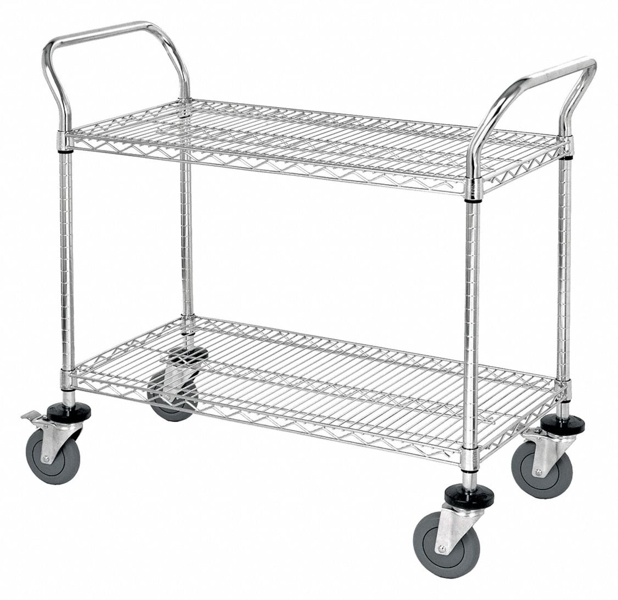 304 Stainless Steel # Wire Utility Cart by QUANTUM STORAGE SYSTEMS – One Size, Stainless Steel, Multicolor, Model WRSC-2436-2