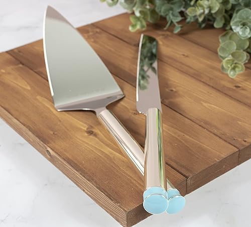 Miniatura 4 de Kate Spade Bridal - Juego de cuchillos y servidores personalizados para tartas de boda, juego de corte de pastel de boda grabado, accesorios y