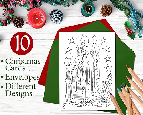 Miniatura 2 de Tarjetas de Navidad para colorear para adultos y niños