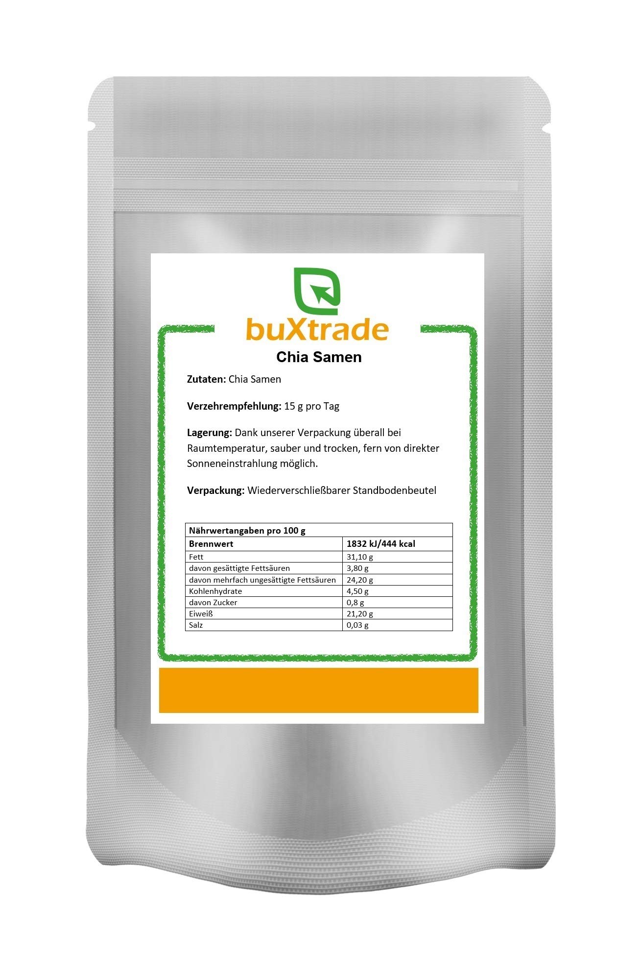 10 x 1 kg Chia Samen | Glutenfrei | Salvia Hispanica | Chia-Samen | Proteine | Superfoods | Omega 3 |Fitness Sport | 10 kg