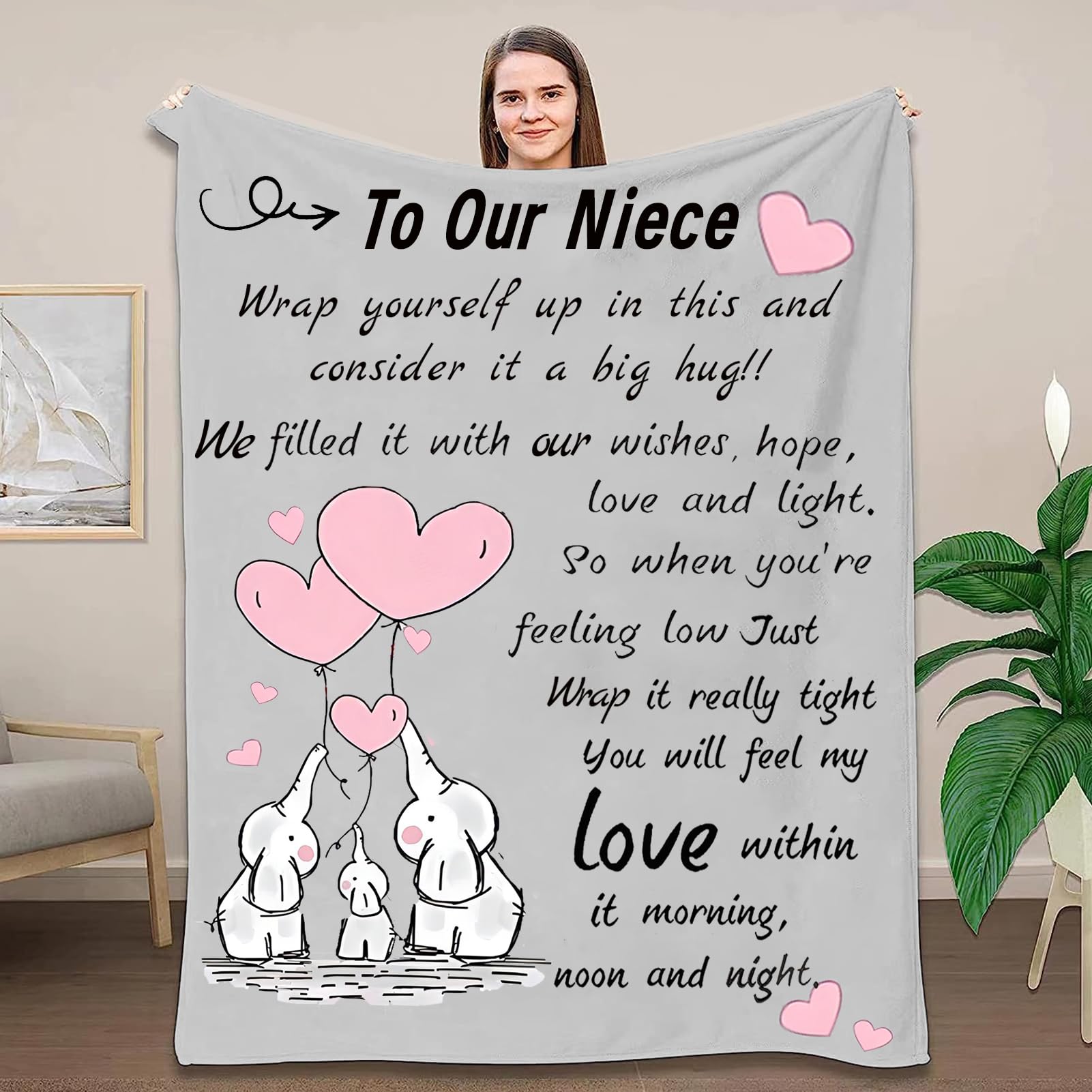 Zqymm Our Niece Niece Gifts From Aunt Uncle - Flannel Blanket Birthday Gifts For Niece, Personalised Blanket Gifts For Niece, Birthday Christmas Graduation Gifts For Niece