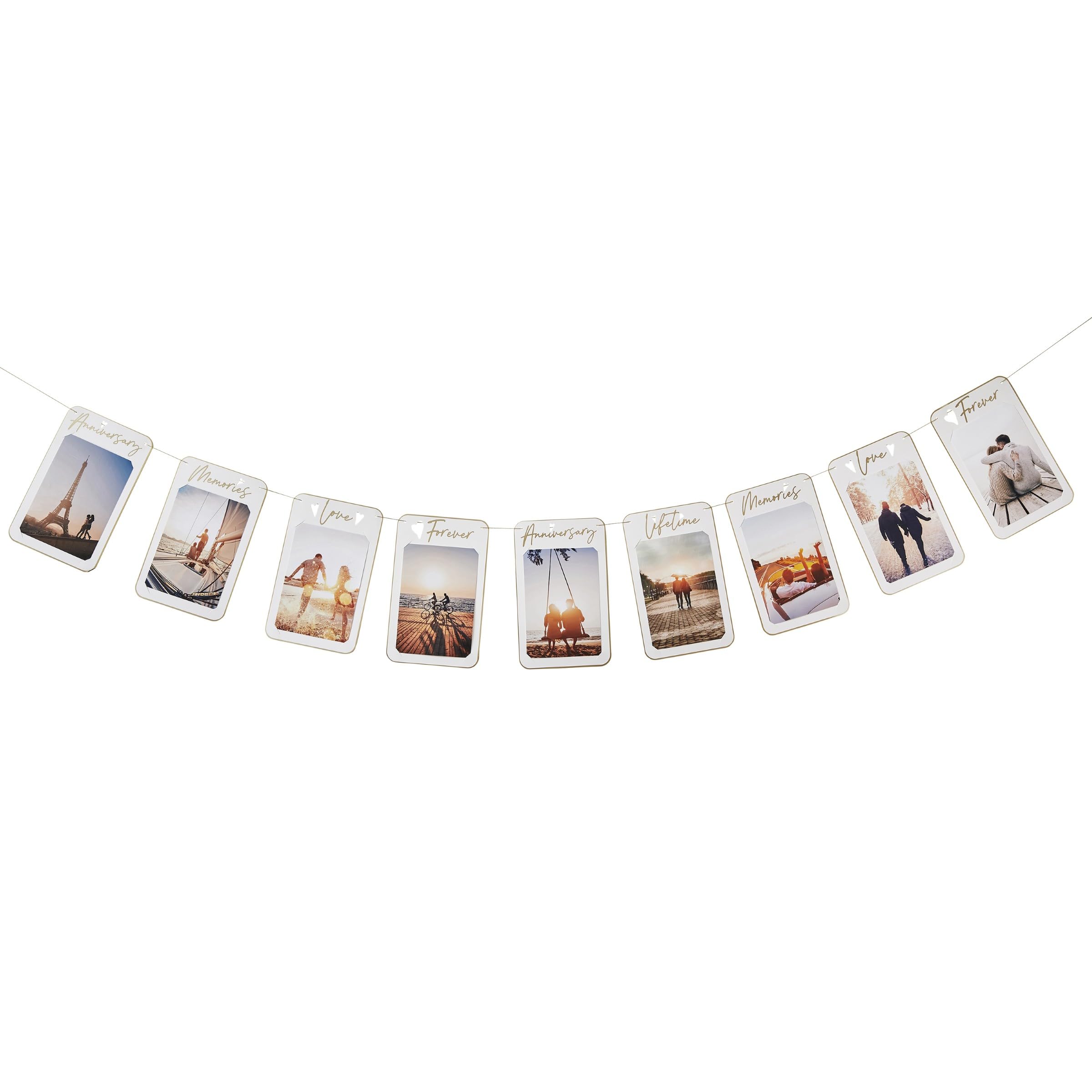 Anniversary Photo Banner 2.5M – Romantic Memory Garland Decoration for Couples, Wedding Anniversary Party Decor