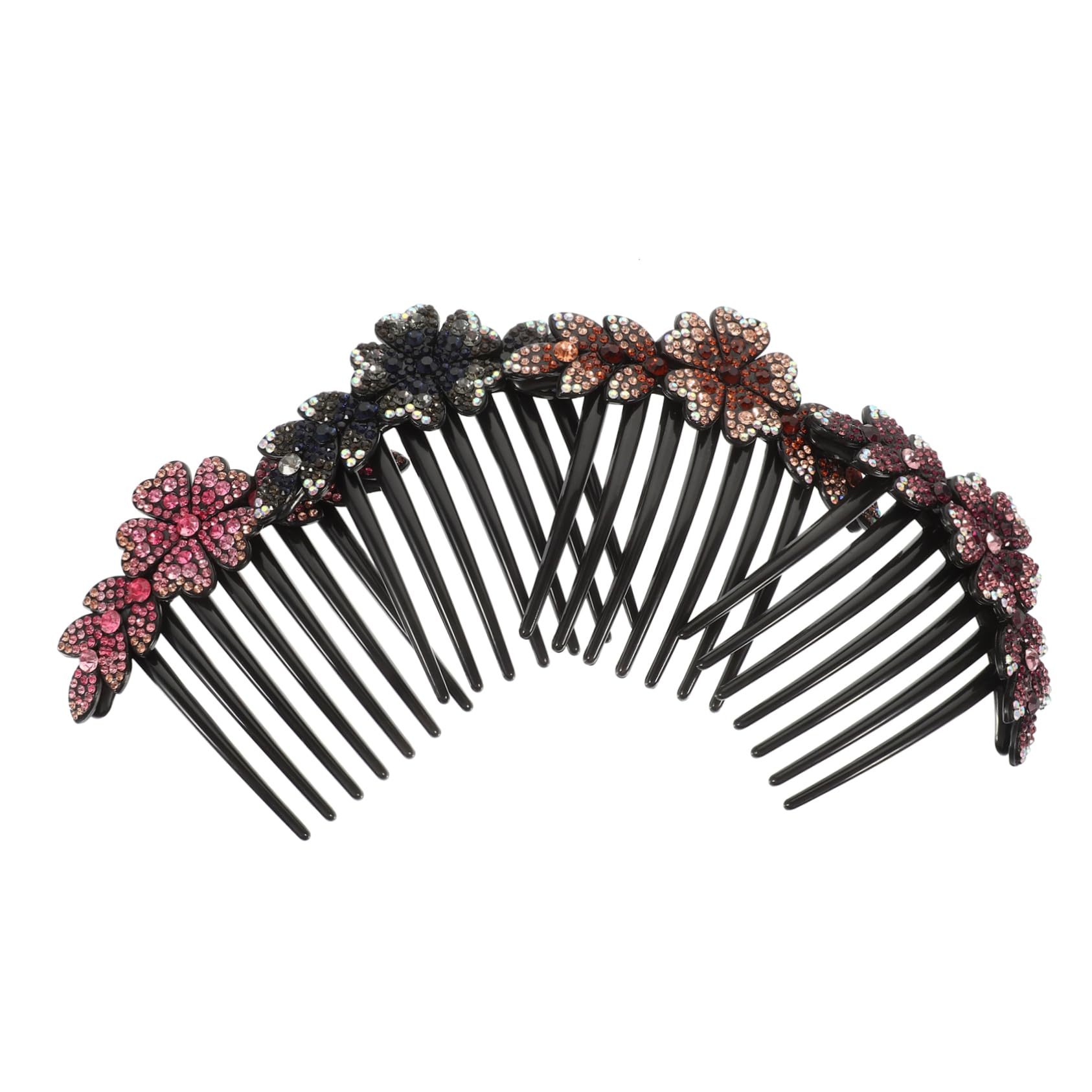 PartyKindom 4Pcs Rhinestone Hair Combs for Wedding Bride Sparkly Side Comb Clips Gradient Colors Decorative Hair Accessories for Bridesmaids and Special Occasions