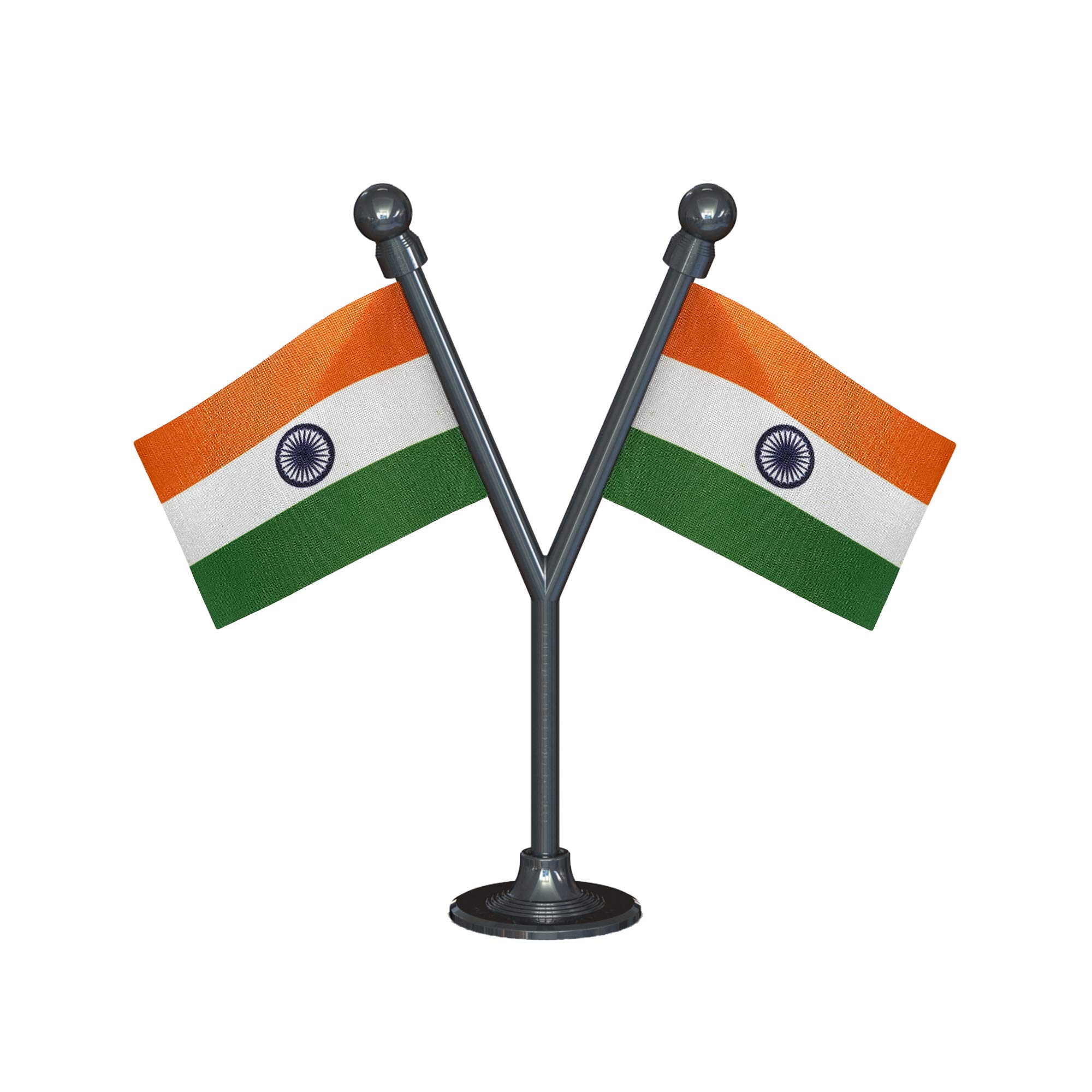 The Flag Corporation Dual Indian Car Dashboard Flags 2in x 3in with A Plastic Gunmetal Black Base