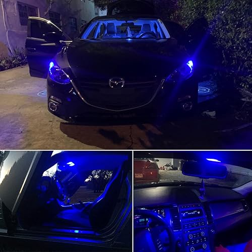 Miniatura 5 de PHINLION 194 bombillas LED azul superbrillante 168 2825 W5W T10 cuña 6-SMD 3030 chipsets LED bombillas de repuesto para mapa interior del coche,