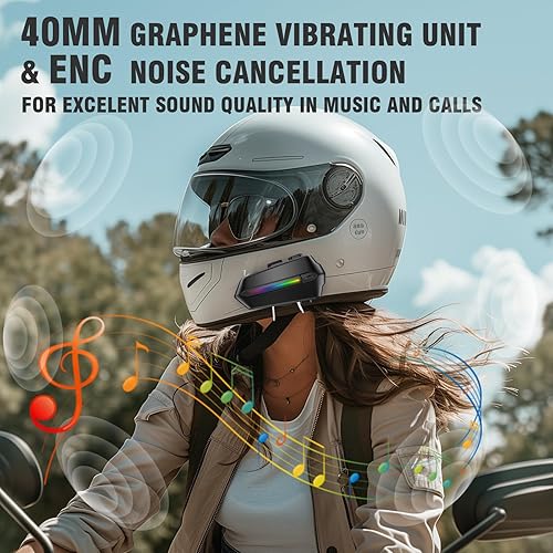 Miniatura 3 de Auriculares para casco de motocicleta, auriculares de motocicleta con micrófono duro. Conexión rápida respuesta automática de reducción de ruido