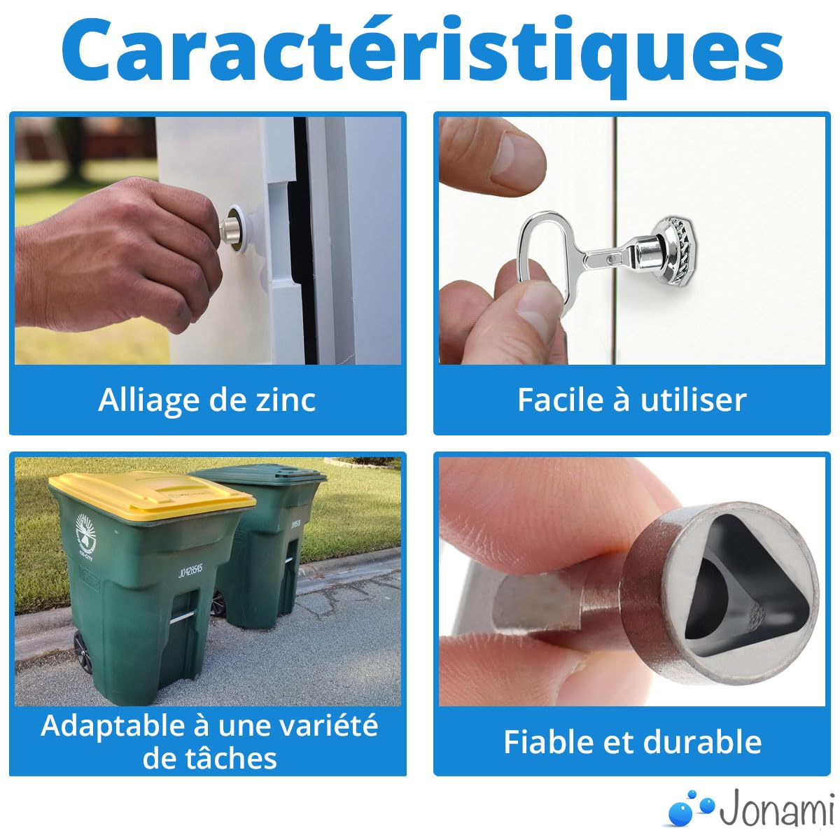 Jonami Clé Triangulaire Poubelle Universelle Déchet Conteneur Compteur Gaz Eau Électricité Recyclage Métal – Lot de 2