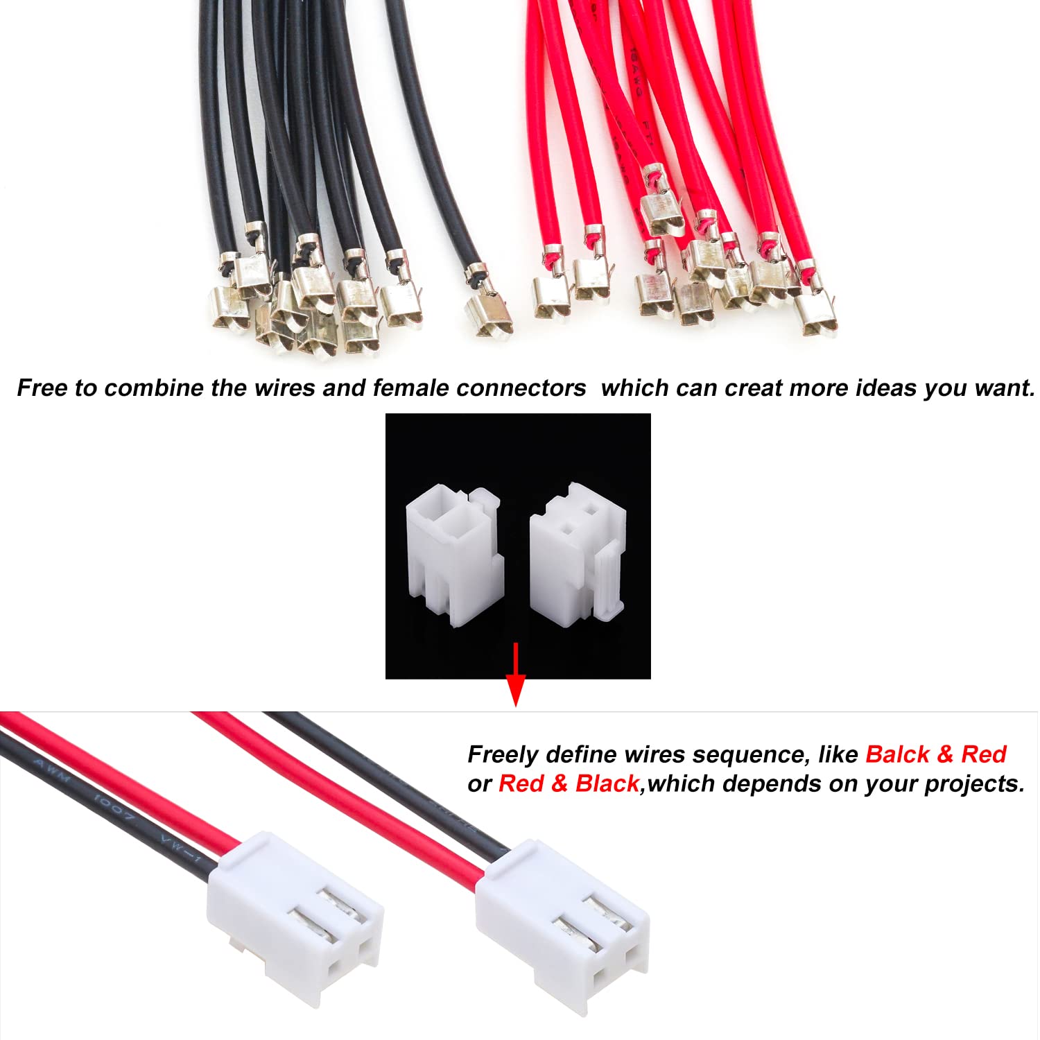 Keszoox Jst VH 3.96MM 2 Pin Connector Socket Kit Total 10 Sets