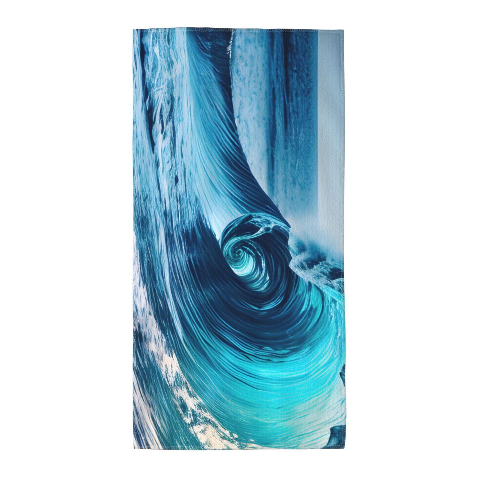 Oazcvbnn Unisex Black Ocean Sea Wave Print Extra Long Beach Towel Soft Comfortable Quick-Dry Gym Hiking Picnics Swimming