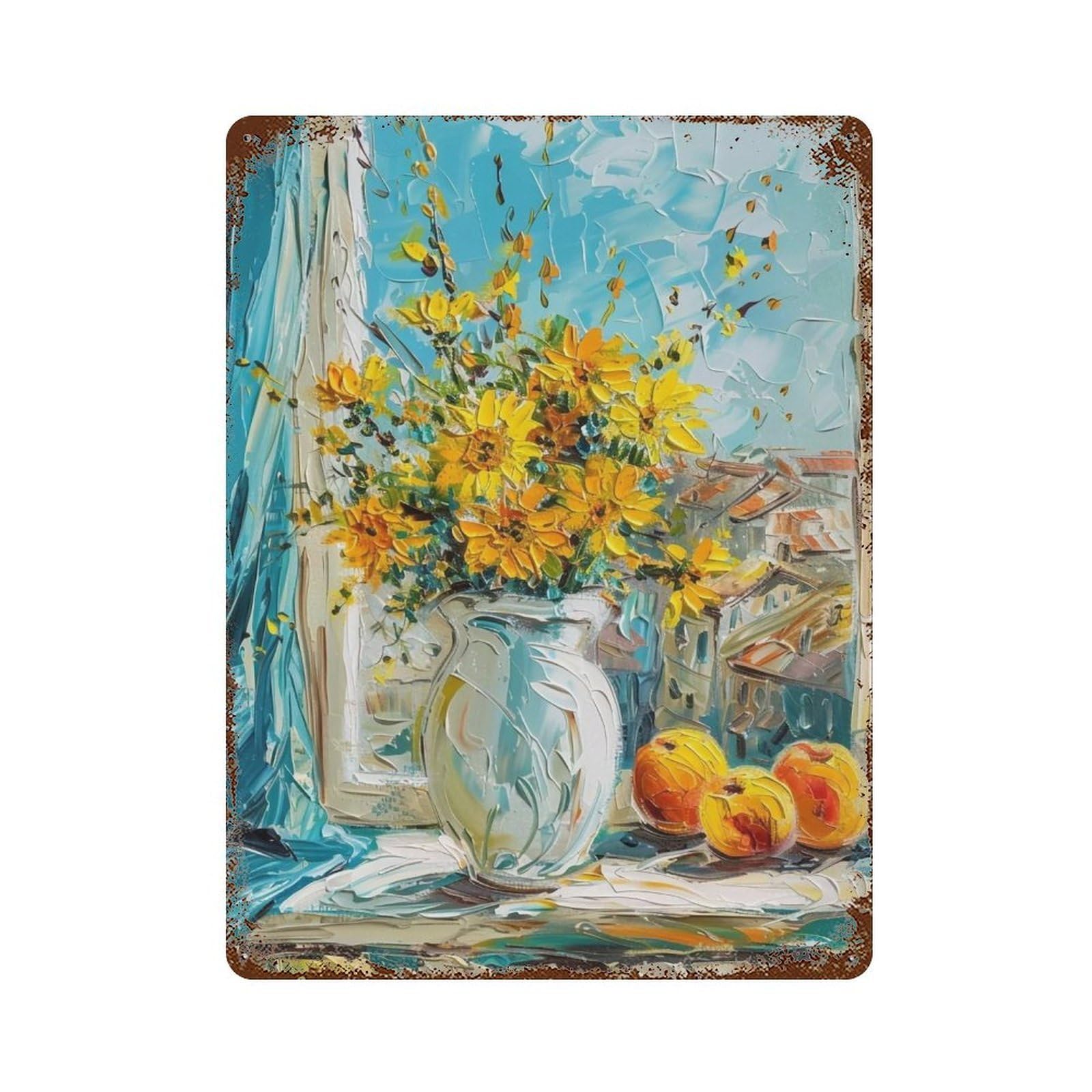 Hduryeyryy Multicolour Daylight Floral Still Life 03 Wall Retro Iron Vintage Art Metal Tin Sign Poster Modern Home Cofffee Club Art Bar Shop Decor 40X30cm