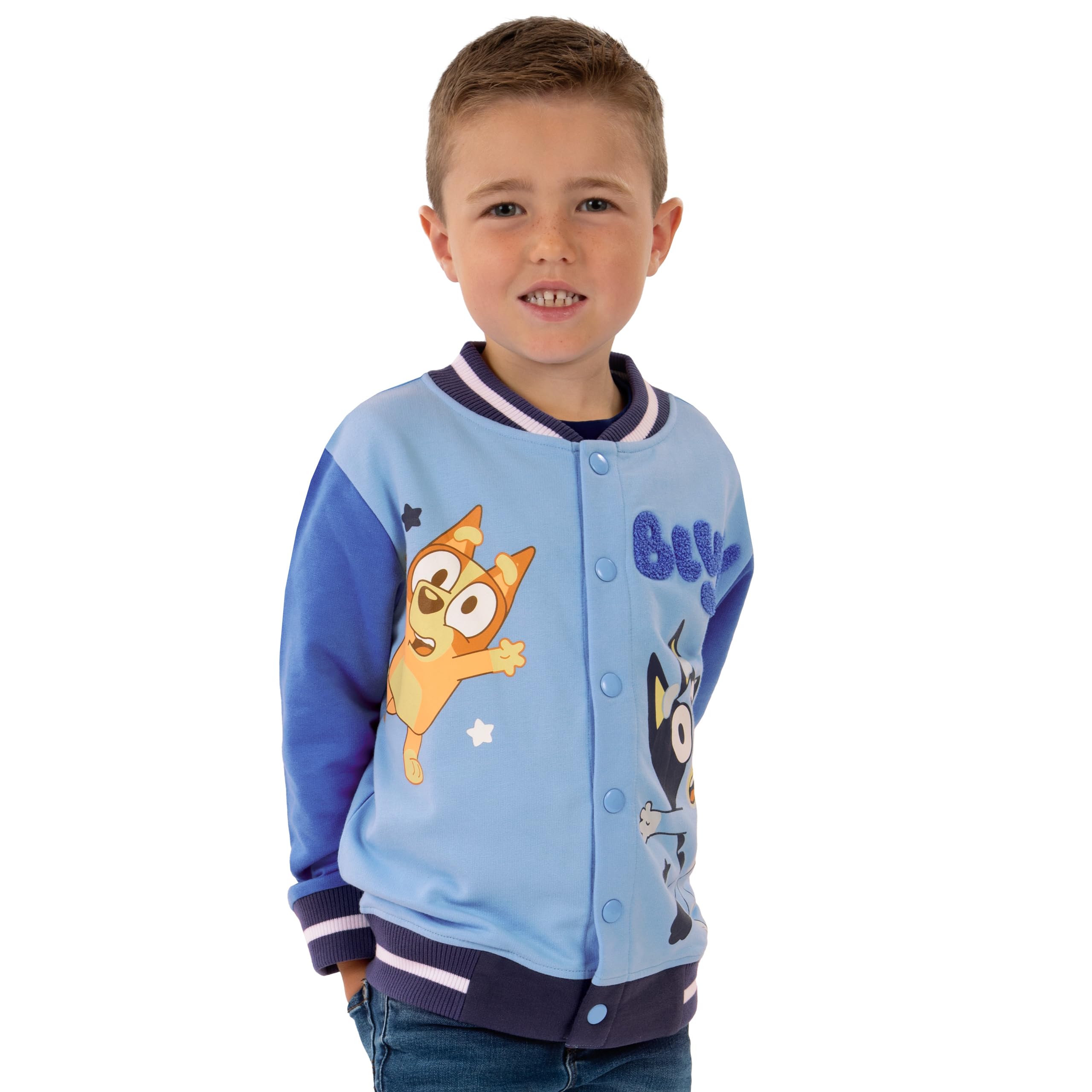 Bluey Blouson Bomber Garçon, Veste Manches Longues Baseball Coton Été