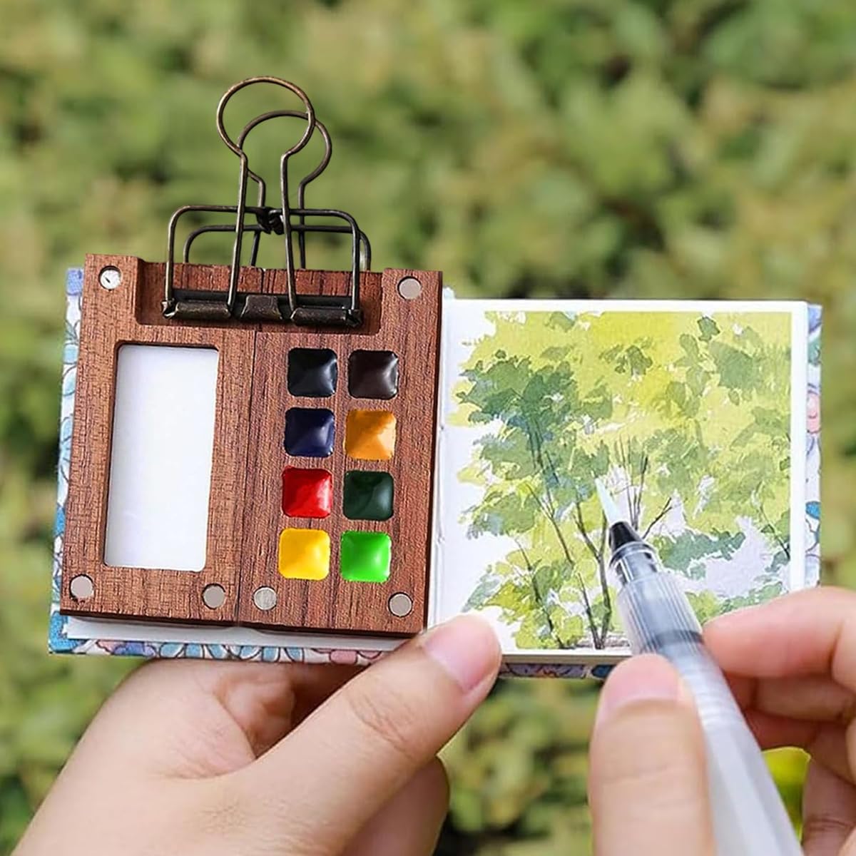 Pocket Watercolor Acrylic Painting Book 12-Color Watercolor Paint Set 3
