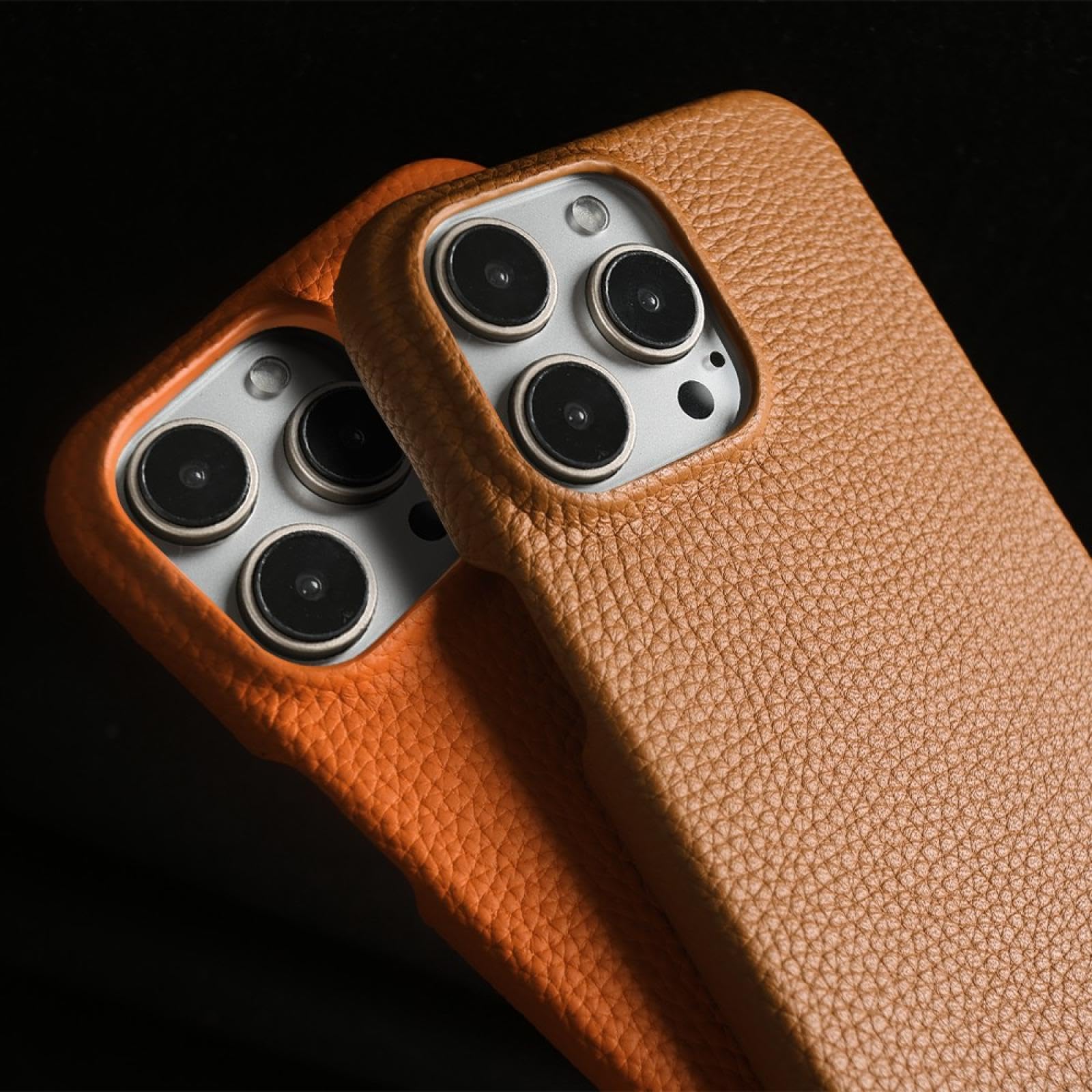 Funda de Cuero de Lujo para iPhone 16 Pro MAX 15pro 11 13 12pro 14pro 14 Funda de teléfono con Correa Cruzada y cordón (para iPhone 14 Pro/Naranja)