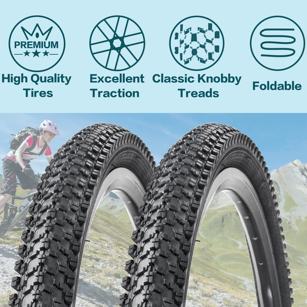 SIMEIQI Mountainbike Reifen 27,5x1,95 Zoll – Faltbar, 2 Stück Inkl. Montagehebel