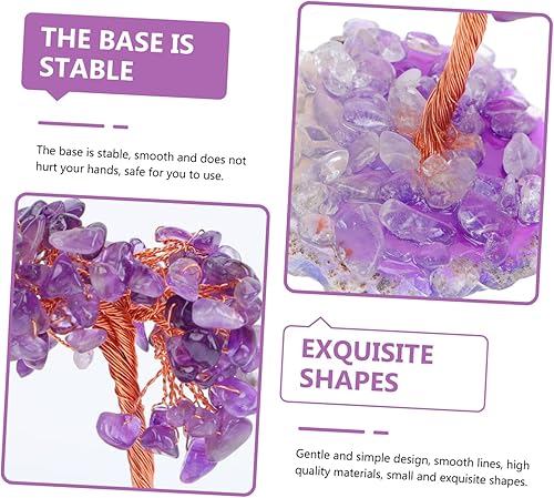 Miniatura 7 de Didiseaon 1 pieza de adornos de árbol para decoración de comedor para mesa, decoraciones moradas, chakras, bonsái, árbol de escritorio, estatua de