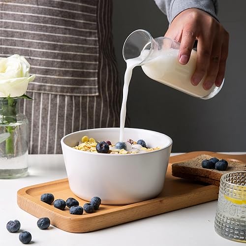 Miniatura 3 de AmorArc Juego de 6 cuencos de cerámica para cereales de cerámica de 26 onzas para aperitivos, sopa, cereales, desayuno, cuencos resistentes a las