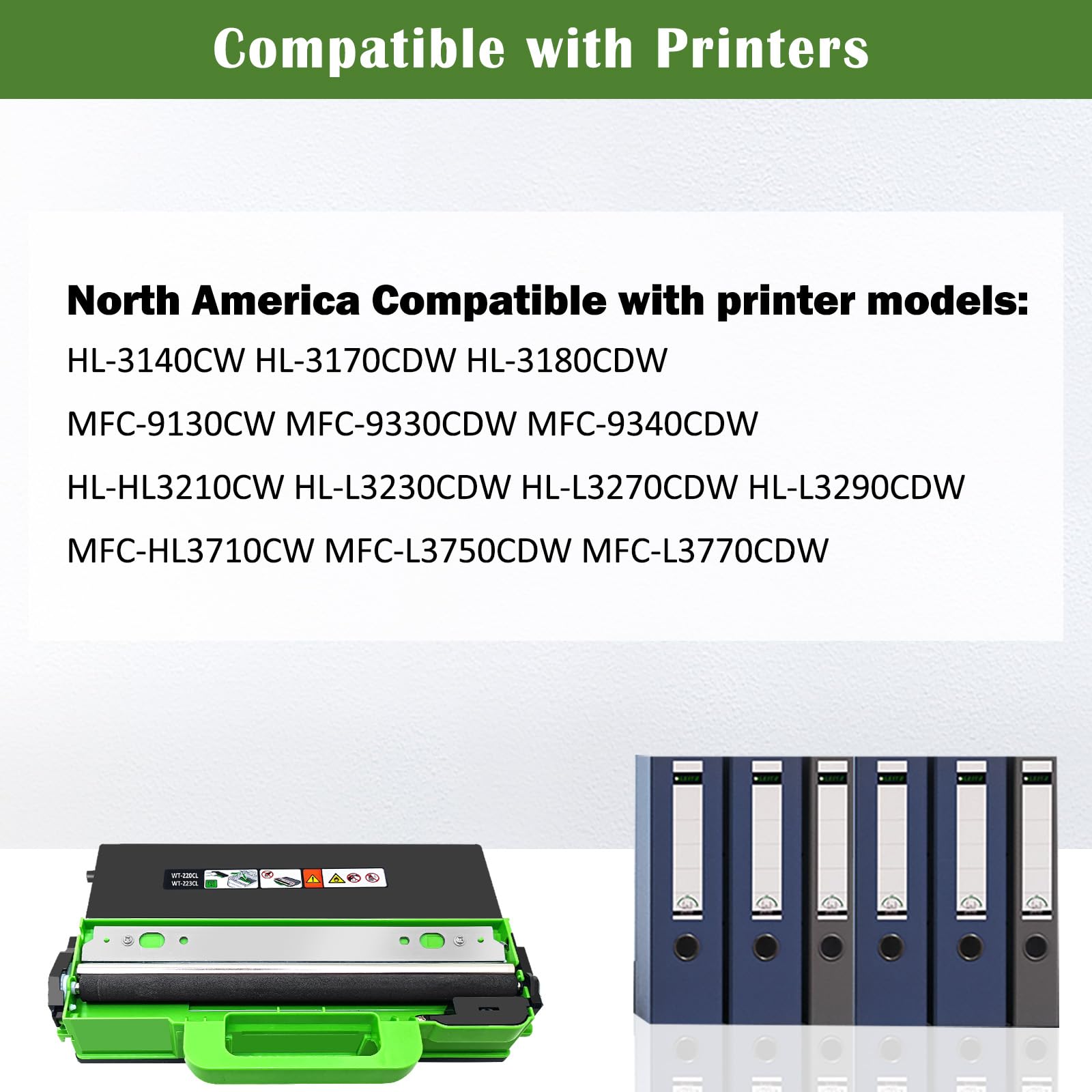 WT-220CL WT220CL Bac de Récupération de Toner Compatible pour Brother DCP-9017CDW 9020CDW 9022CDW HL-3140CW 3142CW 3152CDW 3170CDW 3172CDW L3210CW L3230CDW L3270CDW L3290CDW MFC-9130CW 9140CDN 9142CDN