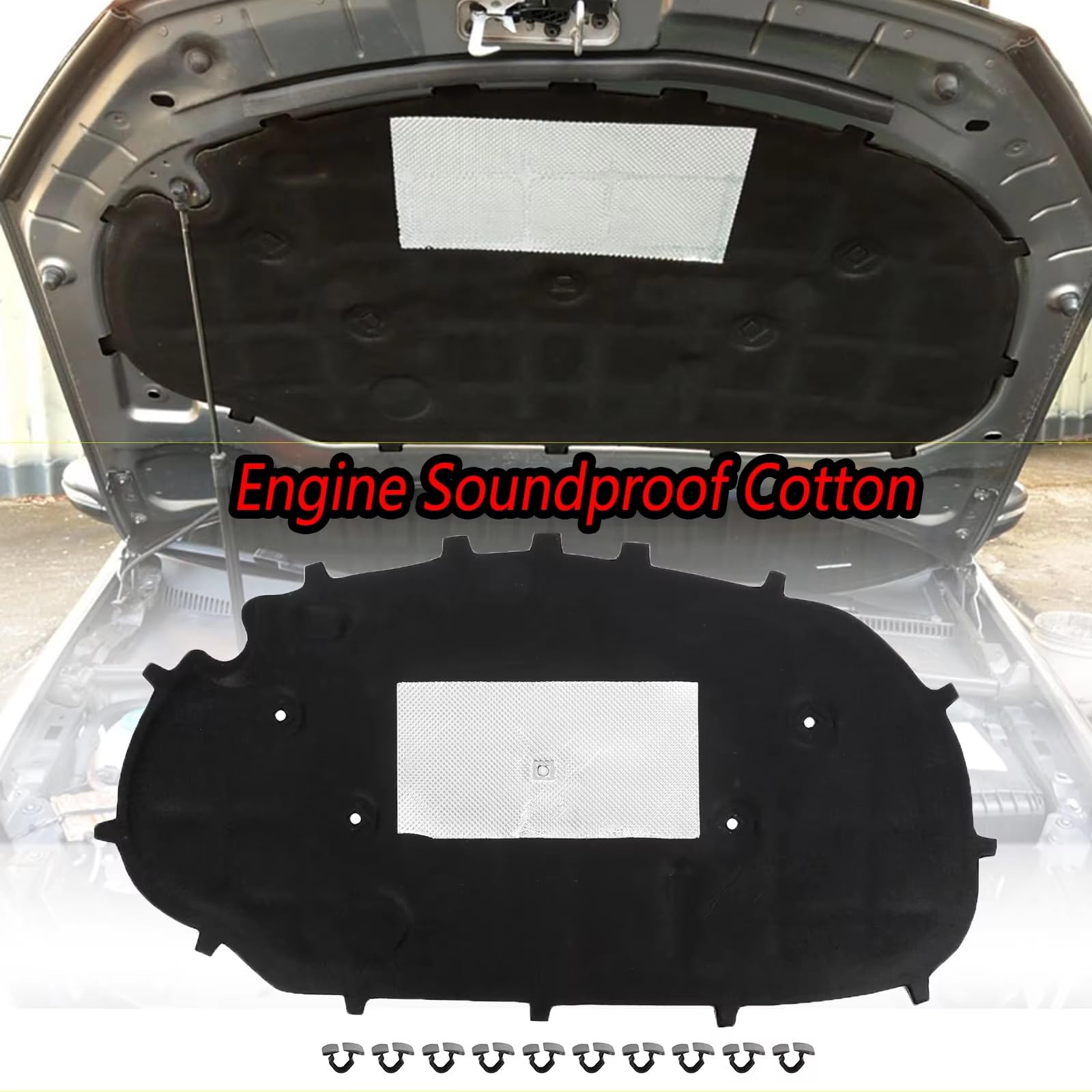 Dämmung Haube Vorne Motorhaube Isolierung Pad Wärme Sound Baumwolle Schalldichte Matte Abdeckung Schaum Feuerfeste Kompatibel Mit Vw Für Golf 6