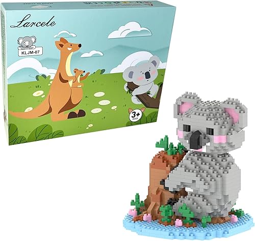Larcele Animal Series - Juego de micro bloques de construcción de animales, mini ladrillos de juguete de construcción 3D, 1000 piezas KLJM-07 (Koala)