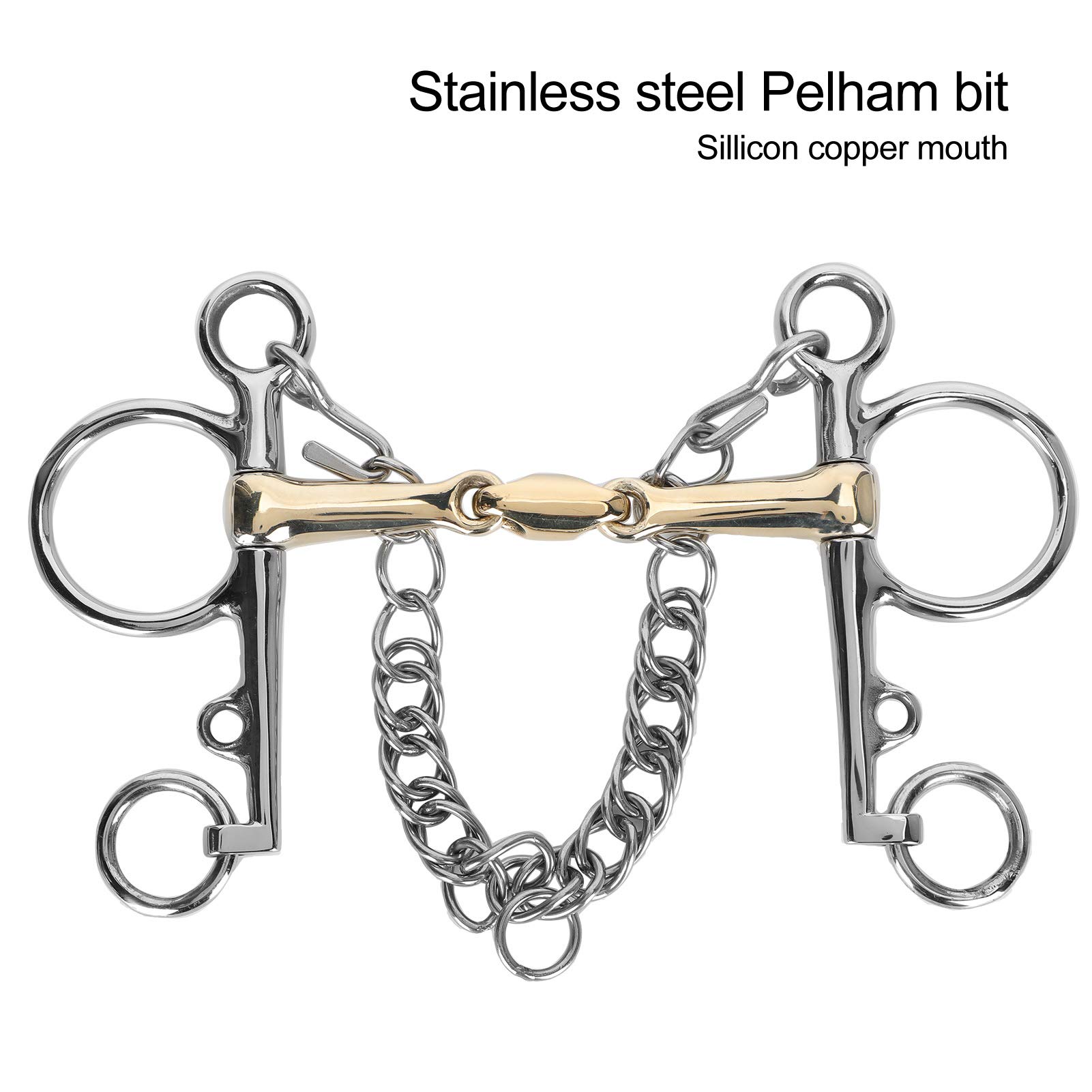 Filetto Per Cavallo In Acciaio Inox Con Anello Di Rame - 135mm, Snaffle Snodato Per Addestramento - Foto 3