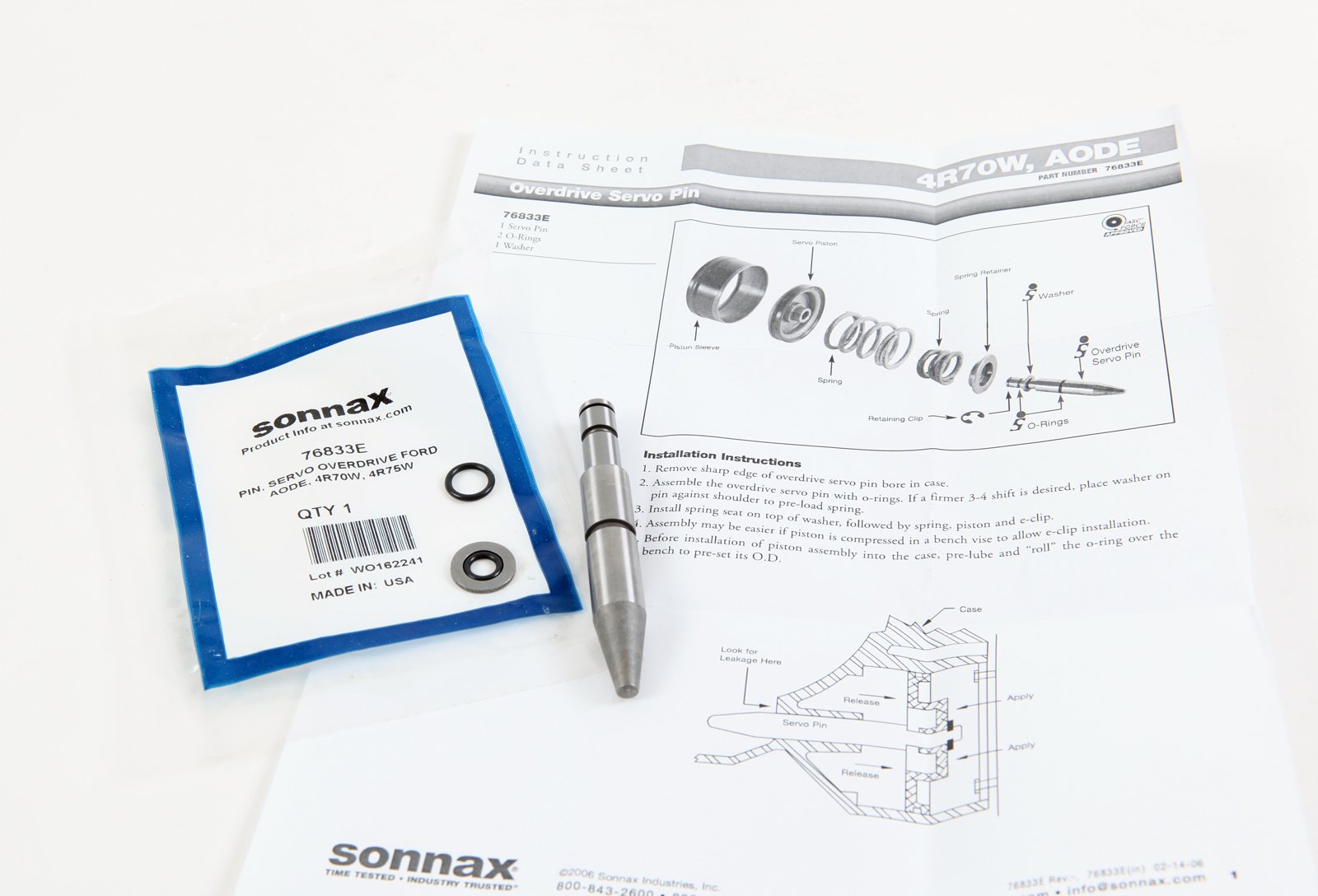 4R70W 4R75W AODE Overdrive Servo Pin with Washer & O-Rings