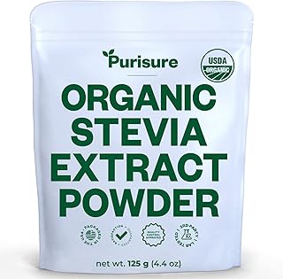 Purisure Stevia Concentrated Powder,125 g, Premium Zero Calorie Stevia Sweetener - Powdered Pure Stevia Extract, Natural S...